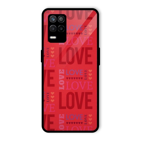 Love Pattern Glass Back Case for Realme 9 5G