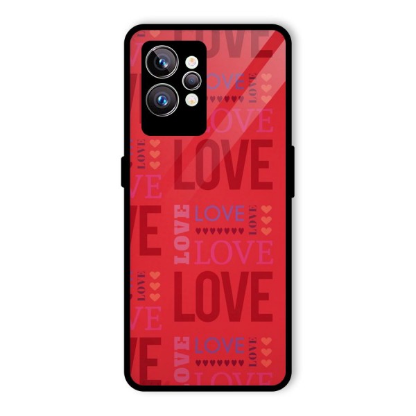 Love Pattern Glass Back Case for Realme GT2 Pro