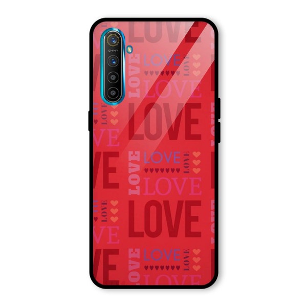 Love Pattern Glass Back Case for Realme XT