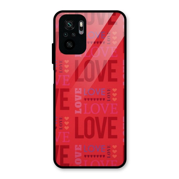 Love Pattern Glass Back Case for Redmi Note 10