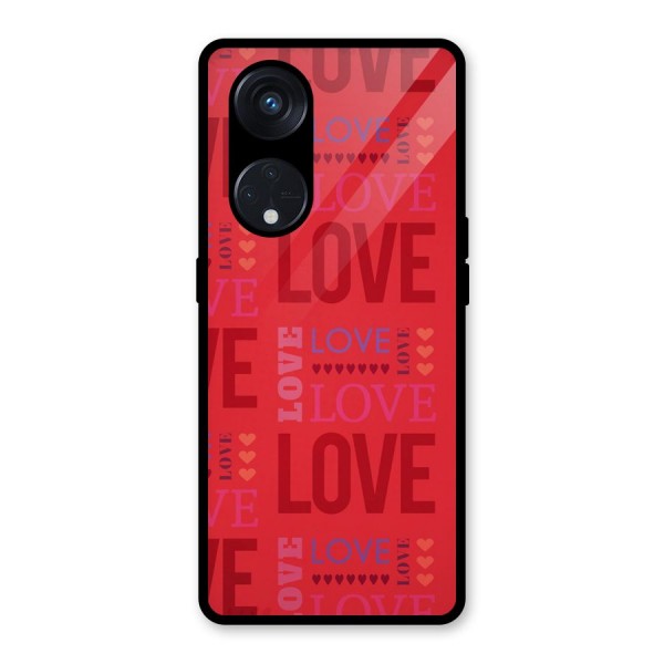 Love Pattern Glass Back Case for Reno8 T 5G