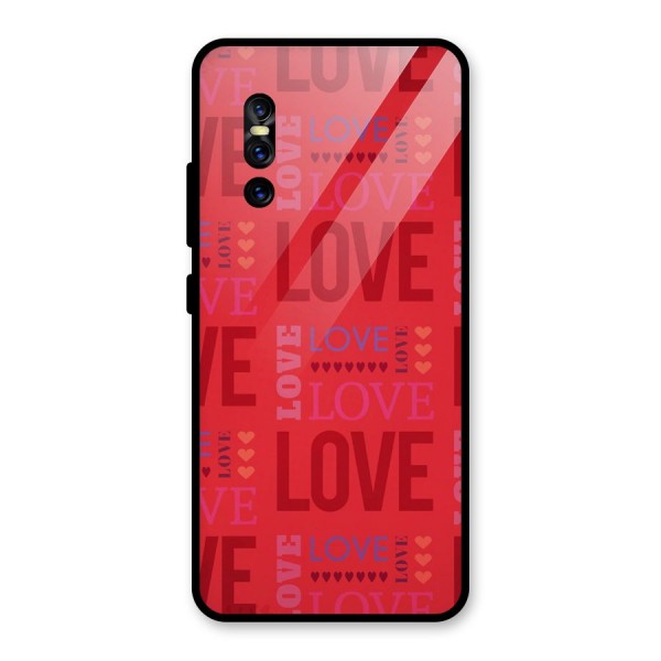 Love Pattern Glass Back Case for Vivo V15 Pro