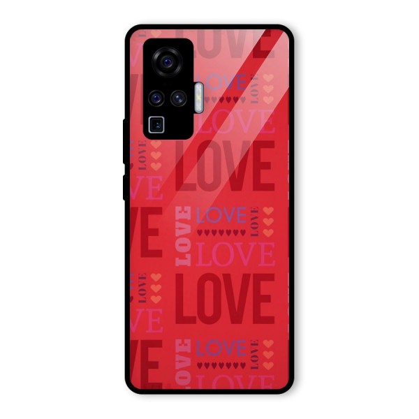 Love Pattern Glass Back Case for Vivo X50 Pro