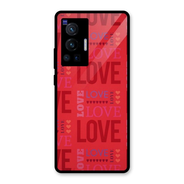 Love Pattern Glass Back Case for Vivo X70 Pro