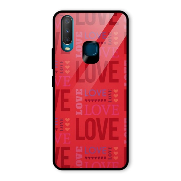 Love Pattern Glass Back Case for Vivo Y12