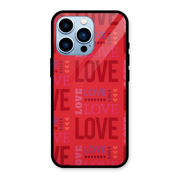 Love Pattern Glass Back Case for iPhone 13 Pro