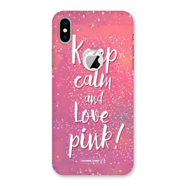 Love Pink Back Case for iPhone XS Logo Cut