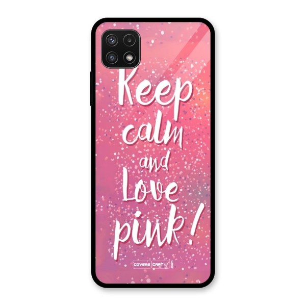 Love Pink Glass Back Case for Galaxy A22 5G