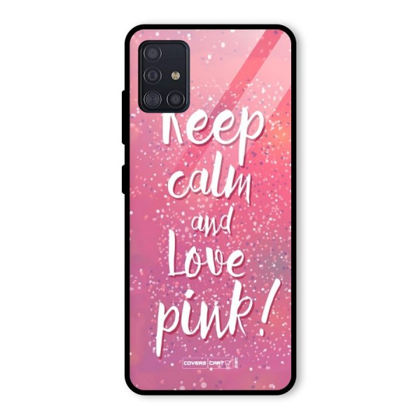 Love Pink Glass Back Case for Galaxy A51