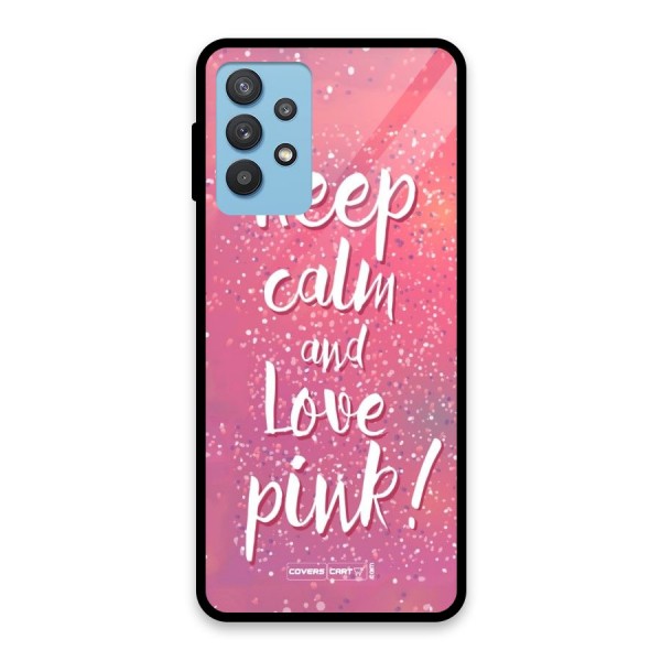 Love Pink Glass Back Case for Galaxy M32 5G