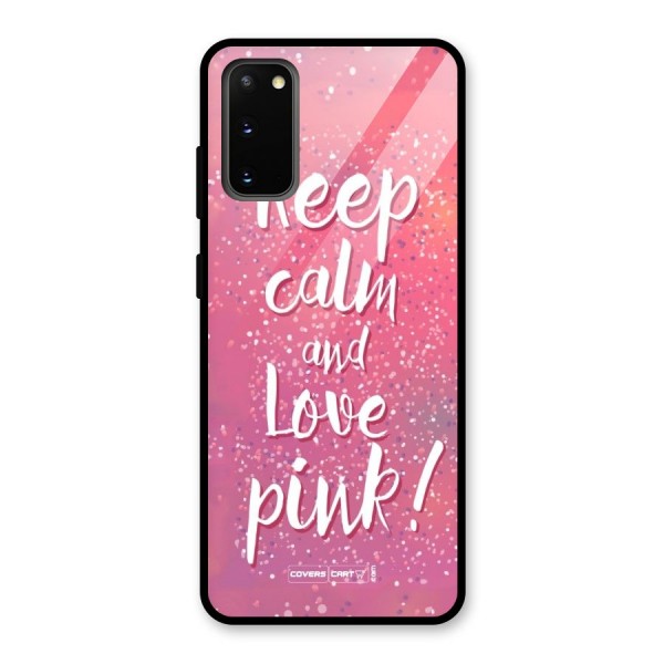 Love Pink Glass Back Case for Galaxy S20