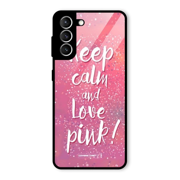 Love Pink Glass Back Case for Galaxy S21 5G