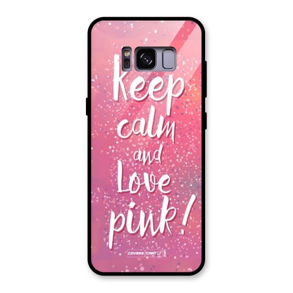 Love Pink Glass Back Case for Galaxy S8