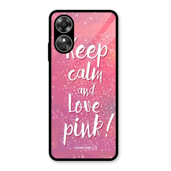 Love Pink Glass Back Case for Oppo A17