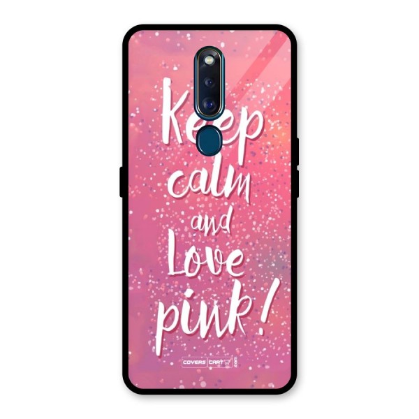 Love Pink Glass Back Case for Oppo F11 Pro