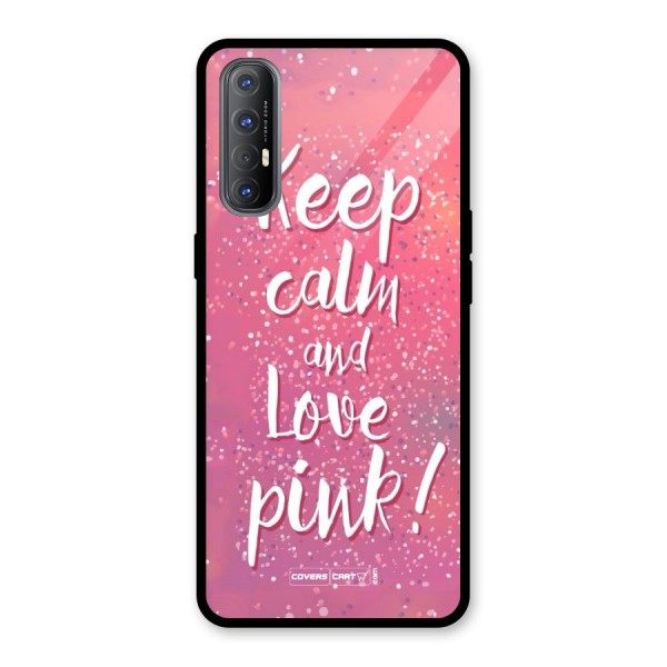 Love Pink Glass Back Case for Oppo Reno3 Pro