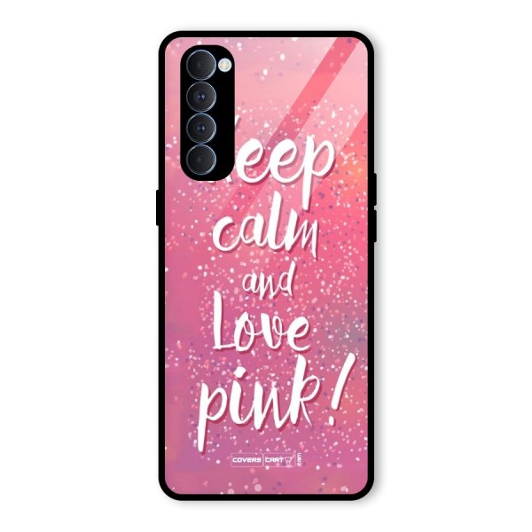 Love Pink Glass Back Case for Oppo Reno4 Pro