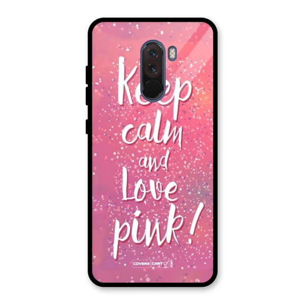 Love Pink Glass Back Case for Poco F1