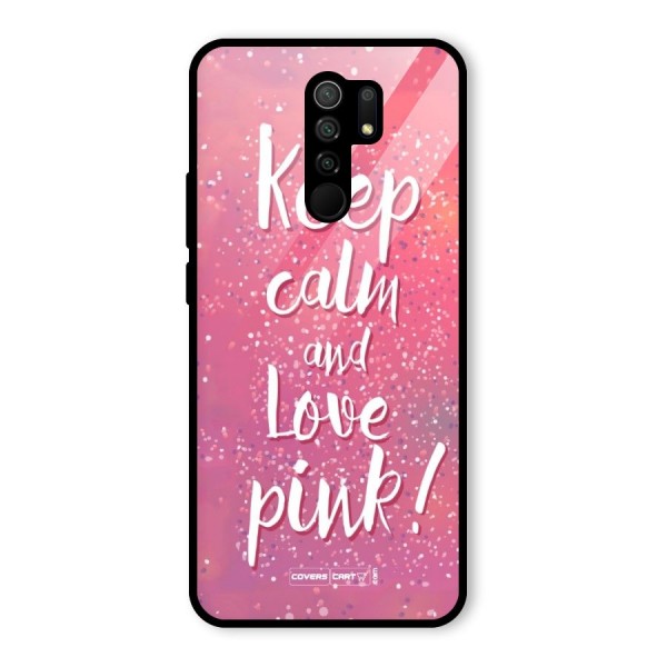 Love Pink Glass Back Case for Redmi 9 Prime