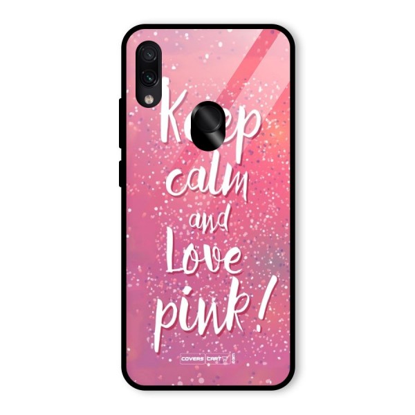 Love Pink Glass Back Case for Redmi Note 7