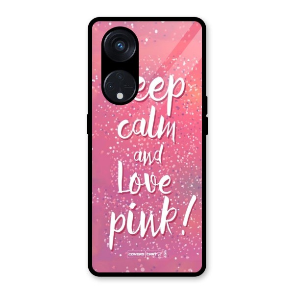 Love Pink Glass Back Case for Reno8 T 5G