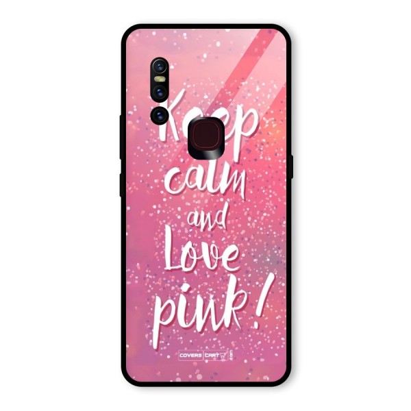 Love Pink Glass Back Case for Vivo V15