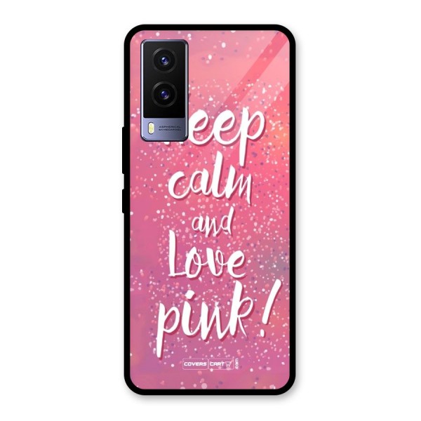 Love Pink Glass Back Case for Vivo V21e 5G