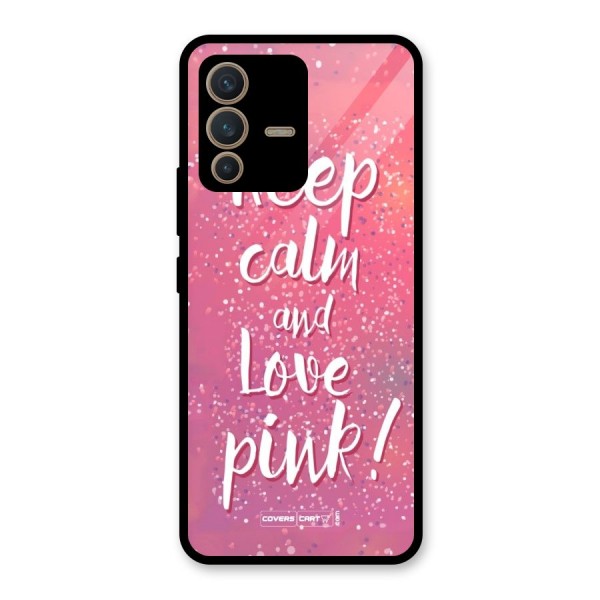 Love Pink Glass Back Case for Vivo V23 5G