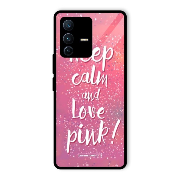 Love Pink Glass Back Case for Vivo V23 Pro