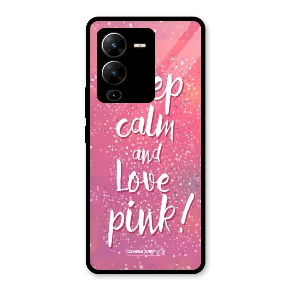 Love Pink Glass Back Case for Vivo V25 Pro