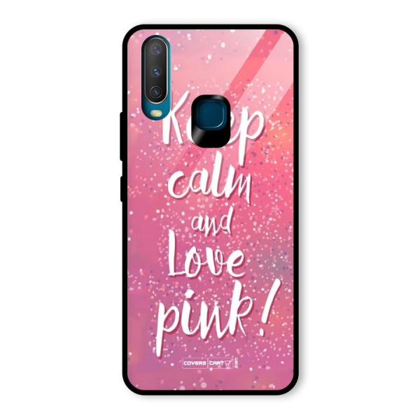 Love Pink Glass Back Case for Vivo Y12