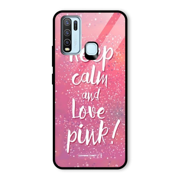 Love Pink Glass Back Case for Vivo Y30