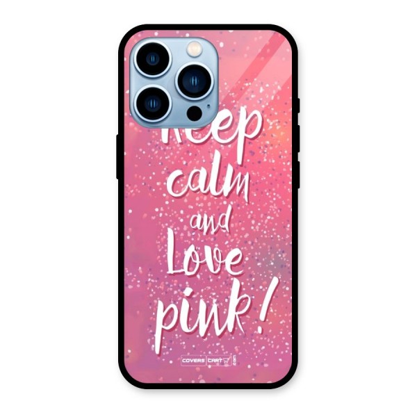 Love Pink Glass Back Case for iPhone 13 Pro