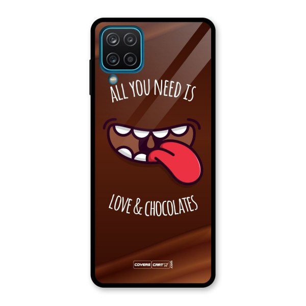 Love and Chocolates Glass Back Case for Galaxy A12