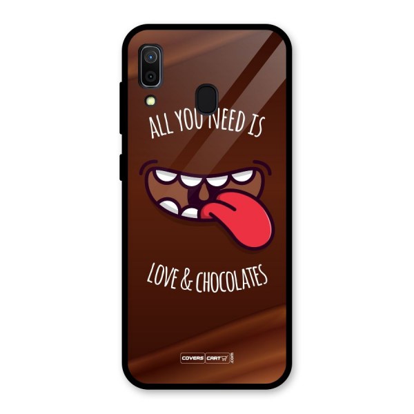 Love and Chocolates Glass Back Case for Galaxy A30