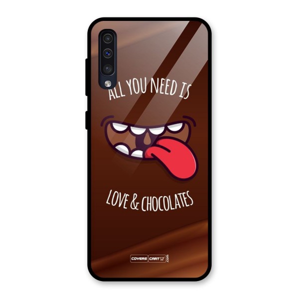 Love and Chocolates Glass Back Case for Galaxy A50s