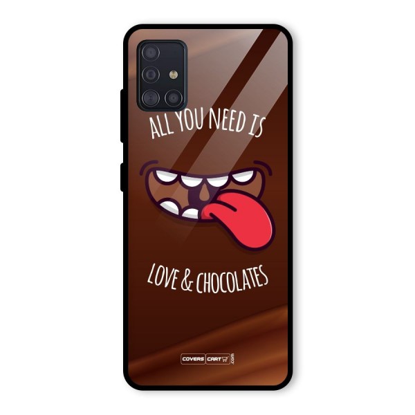 Love and Chocolates Glass Back Case for Galaxy A51