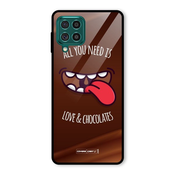 Love and Chocolates Glass Back Case for Galaxy F62