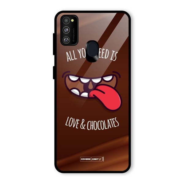 Love and Chocolates Glass Back Case for Galaxy M21