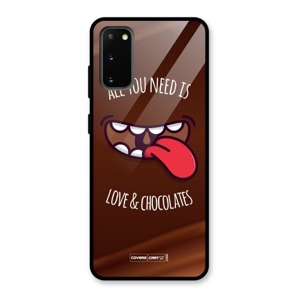 Love and Chocolates Glass Back Case for Galaxy S20