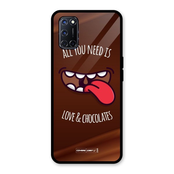 Love and Chocolates Glass Back Case for Oppo A52