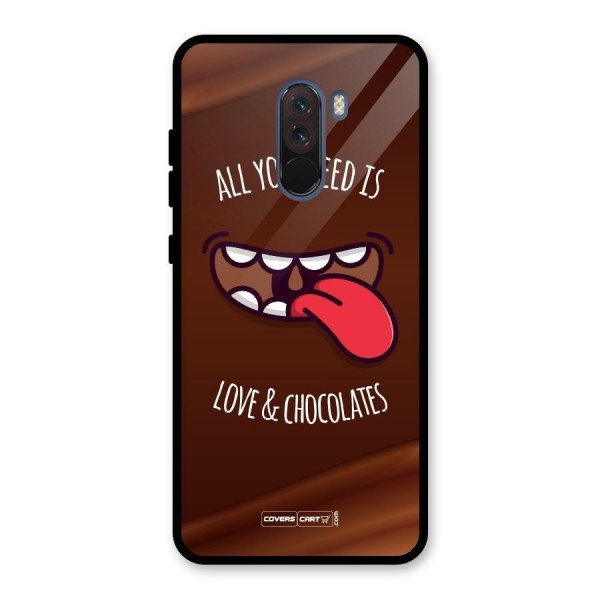 Love and Chocolates Glass Back Case for Poco F1