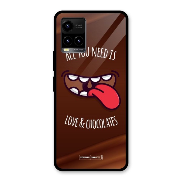 Love and Chocolates Glass Back Case for Vivo Y21A