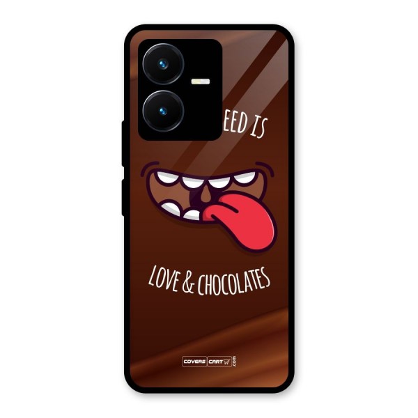 Love and Chocolates Glass Back Case for Vivo Y22