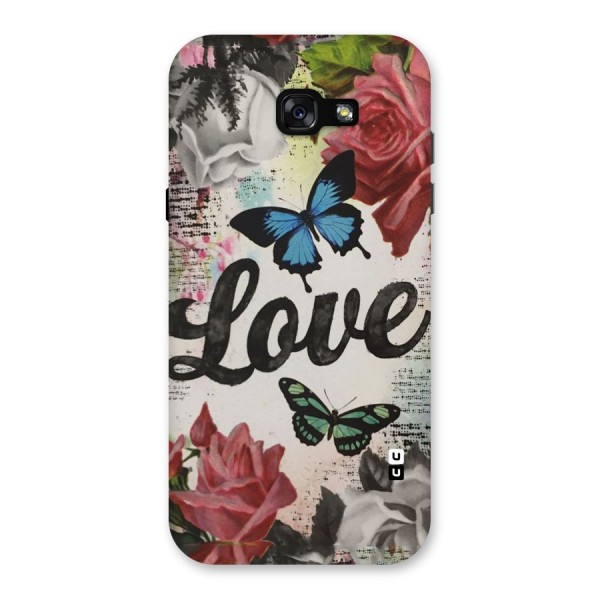 Lovely Butterfly Love Back Case for Galaxy A7 (2017)