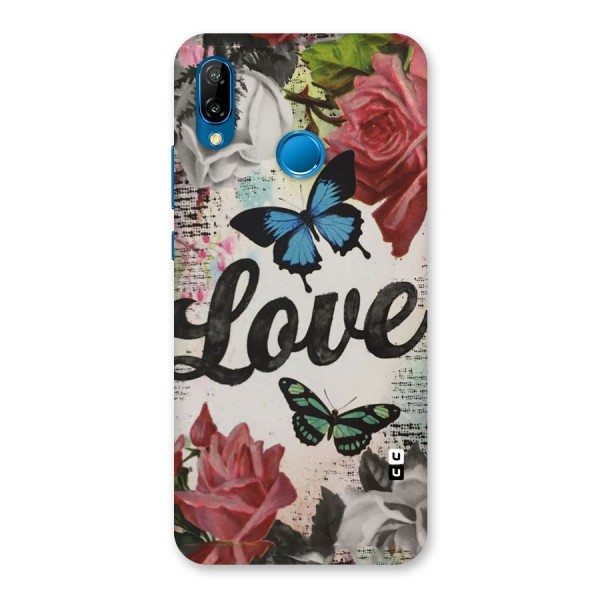 Lovely Butterfly Love Back Case for Huawei P20 Lite