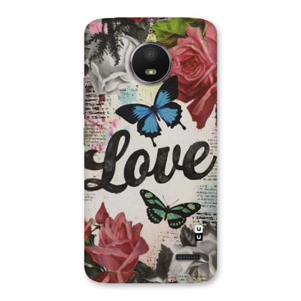 Lovely Butterfly Love Back Case for Moto E4