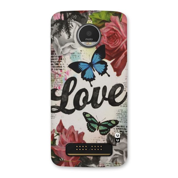 Lovely Butterfly Love Back Case for Moto Z Play