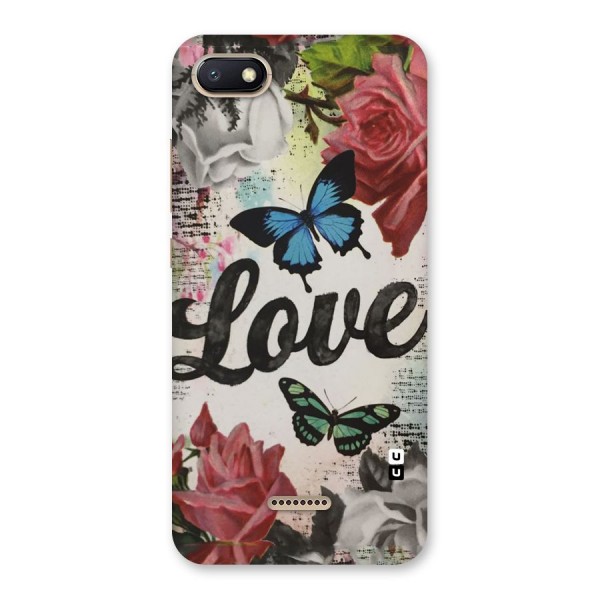 Lovely Butterfly Love Back Case for Redmi 6A