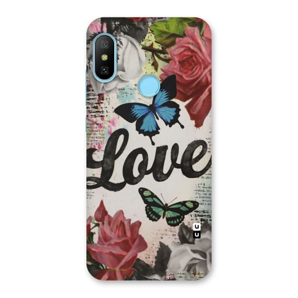 Lovely Butterfly Love Back Case for Redmi 6 Pro